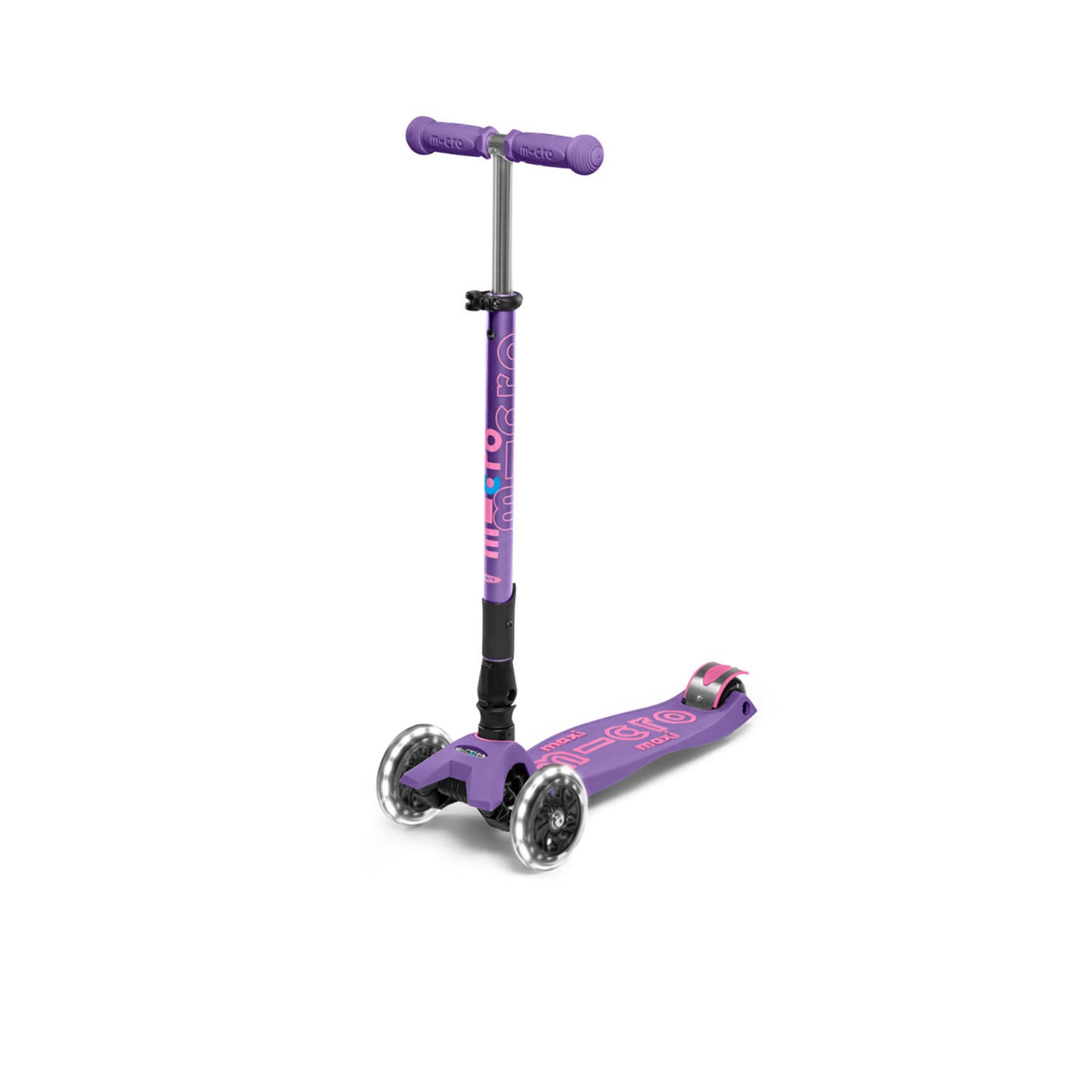Micro Maxi Deluxe Foldable LED løbehjul - Purple