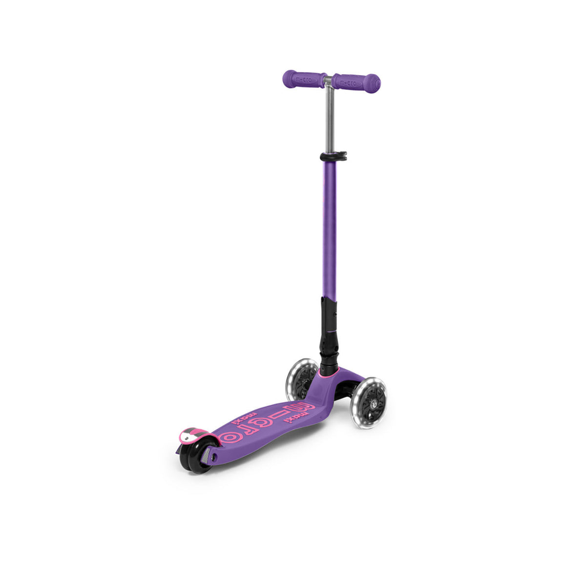 Micro Maxi Deluxe Foldable LED løbehjul - Purple