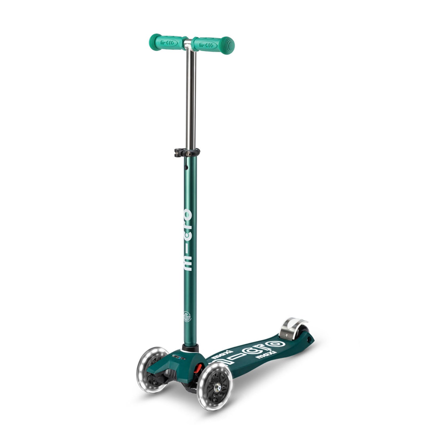 Micro Maxi Deluxe ECO LED løbehjul - Green