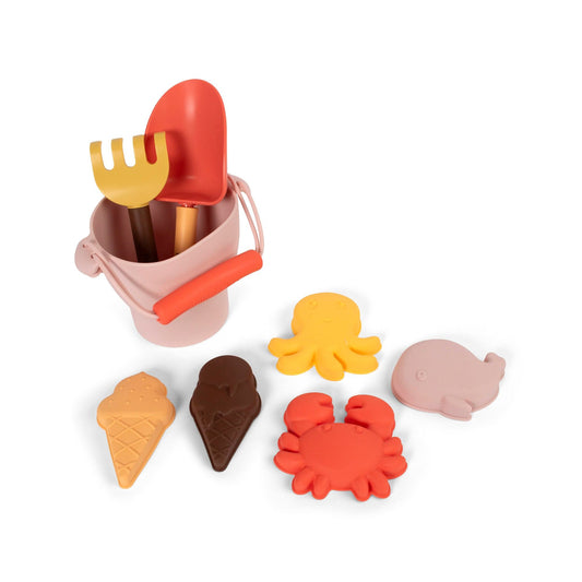 Filibabba silikone strandsæt – peach mix