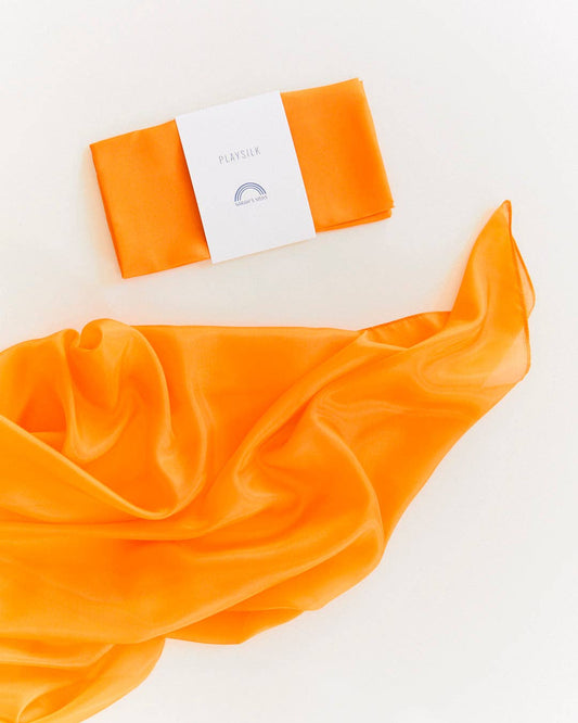 Sarah's Silks ensfarvet legesilke 90 x 90 cm – Orange