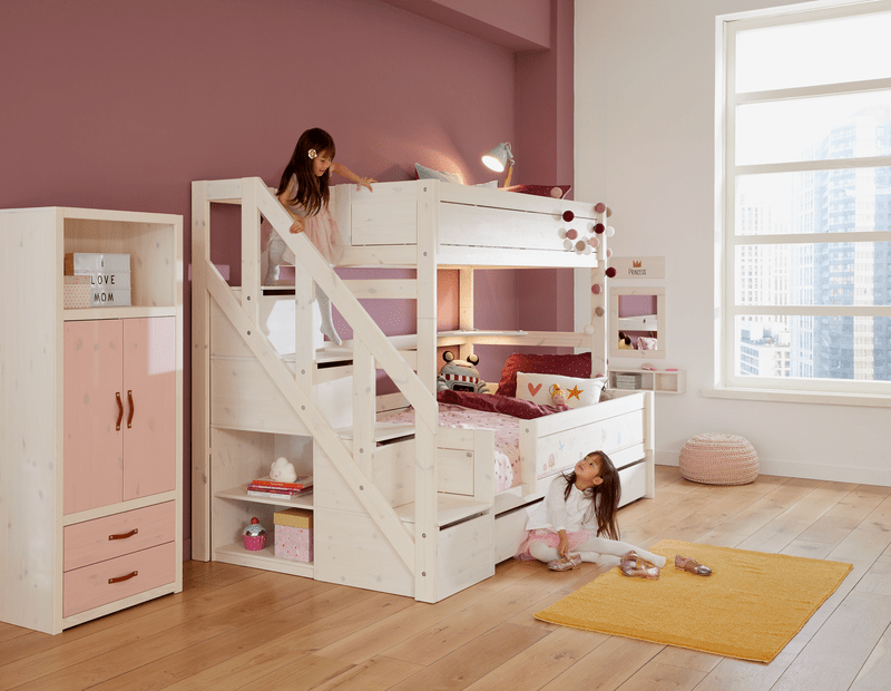 LIFETIME Kidsrooms Original familiekøjeseng med trappe 90/120 x 200 cm