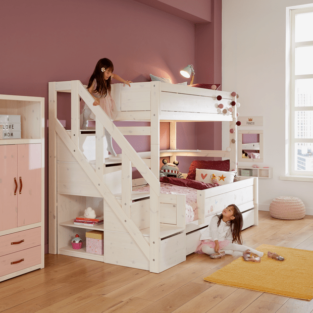LIFETIME Kidsrooms Original familiekøjeseng med trappe 90/140 x 200 cm