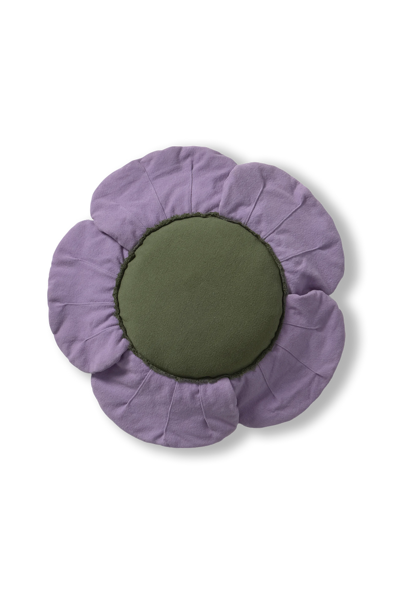 Lorena Canals Purple Poppy lilla valmue gulvpude 80 cm