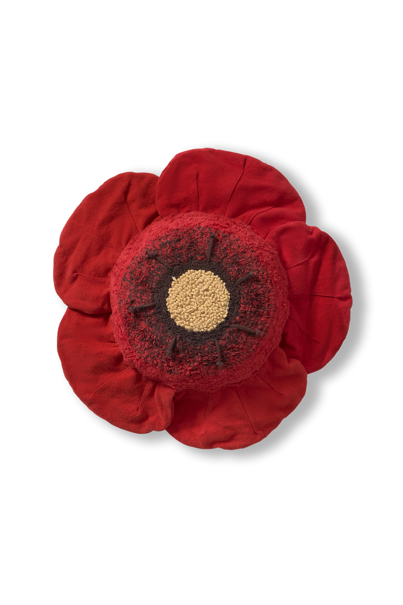 Lorena Canals Red Poppy rød valmue gulvpude 74 cm