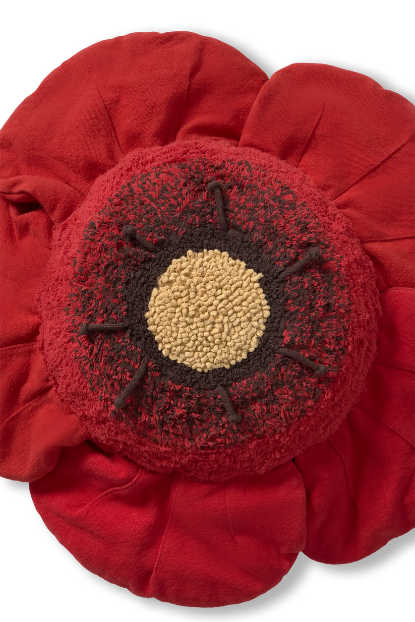 Lorena Canals Red Poppy rød valmue gulvpude 74 cm