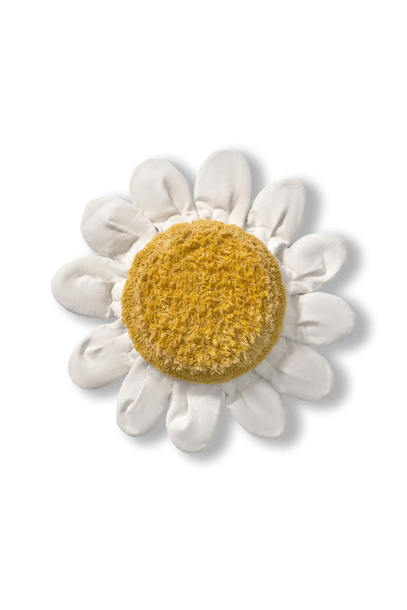 Lorena Canals White Daisy hvid marguerit gulvpude 80 cm