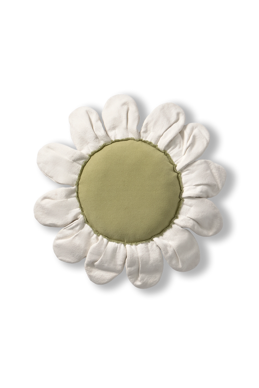 Lorena Canals White Daisy hvid marguerit gulvpude 80 cm