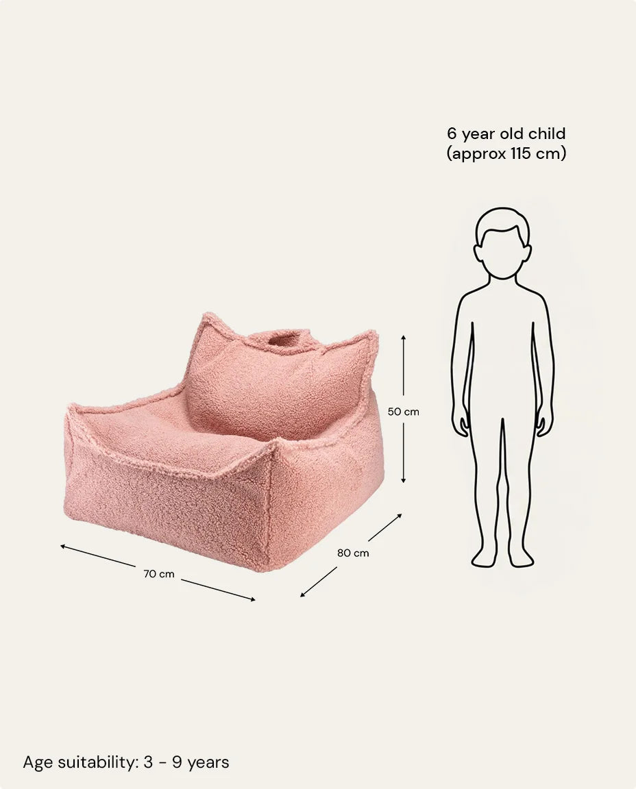 Wigiwama sækkestol i teddy – Guava Pink