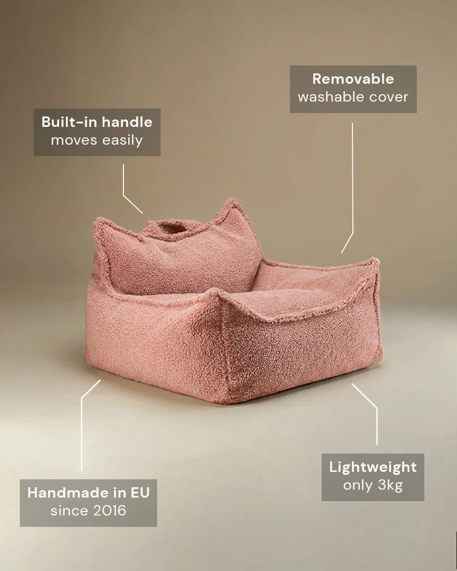 Wigiwama sækkestol i teddy – Guava Pink