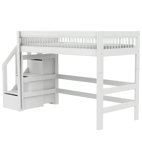 LIFETIME Kidsrooms Breeze højseng med trappe 90 x 200 cm – 152 cm