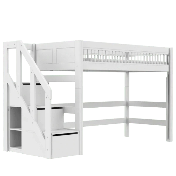 LIFETIME Kidsrooms Breeze højseng med trappe 90 x 200 cm – 152 cm