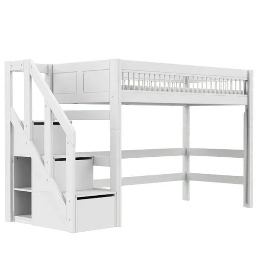 LIFETIME Kidsrooms Breeze højseng med trappe 90 x 200 cm – 152 cm