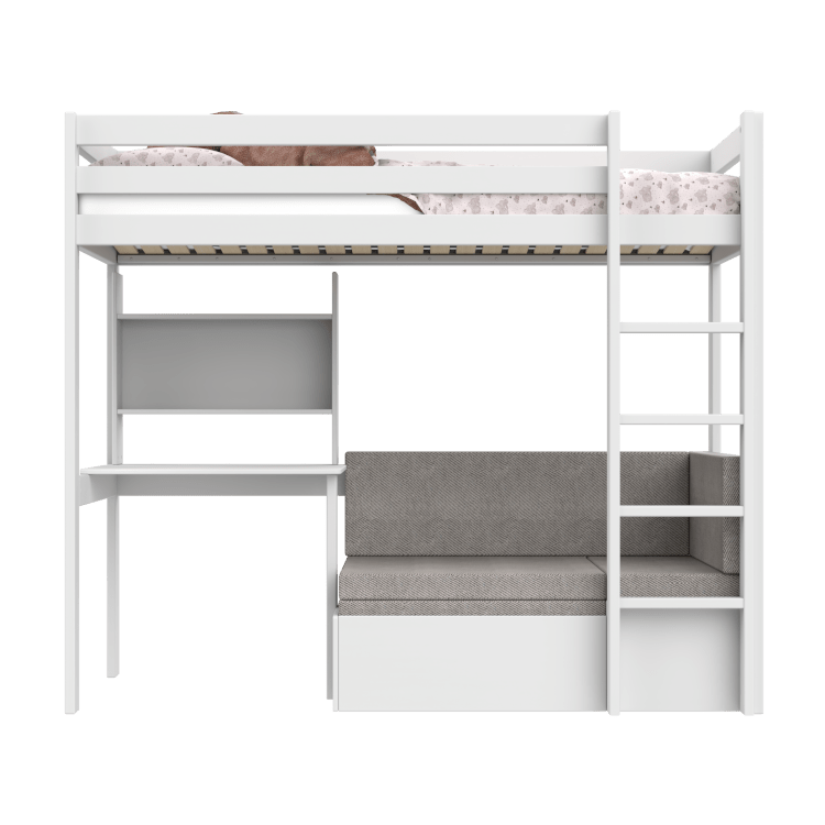 LIFETIME Kidsrooms Elements Study & Relax højseng med skrivebord og sovesofa 90 x 200 cm