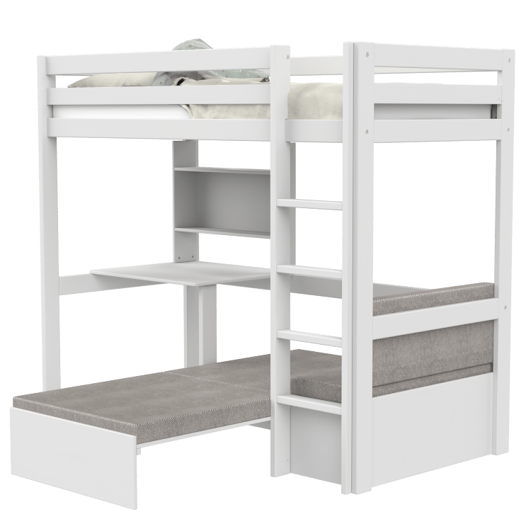 LIFETIME Kidsrooms Elements Study & Relax højseng med skrivebord og sovesofa 90 x 200 cm