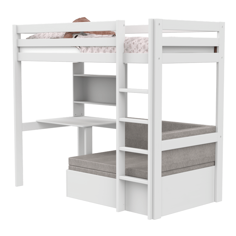 LIFETIME Kidsrooms Elements Study & Relax højseng med skrivebord og sovesofa 90 x 200 cm