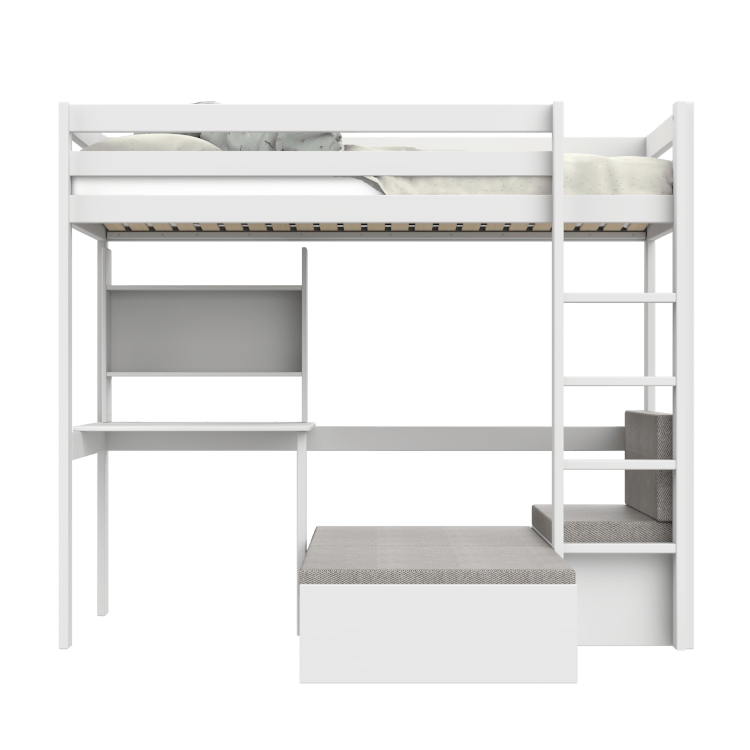 LIFETIME Kidsrooms Elements Study & Relax højseng med skrivebord og sovesofa 90 x 200 cm