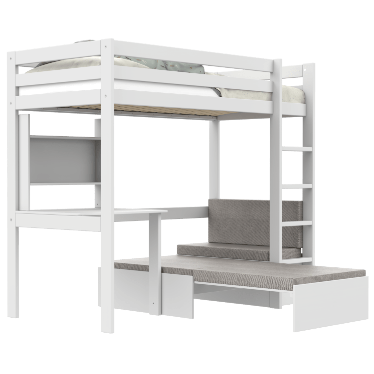 LIFETIME Kidsrooms Elements Study & Relax højseng med skrivebord og sovesofa 90 x 200 cm