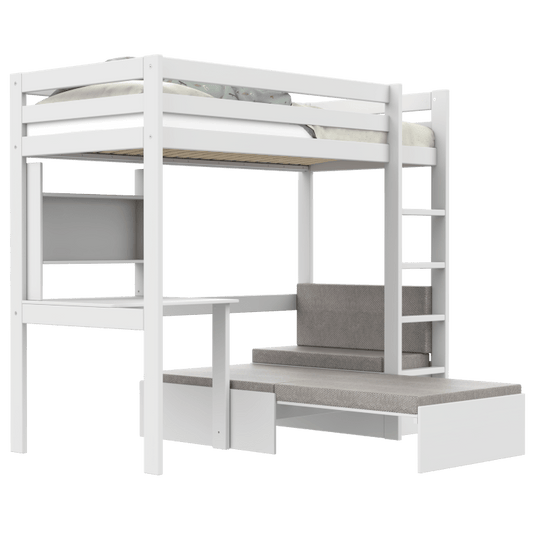 LIFETIME Kidsrooms Elements Study & Relax højseng med skrivebord og sovesofa 90 x 200 cm