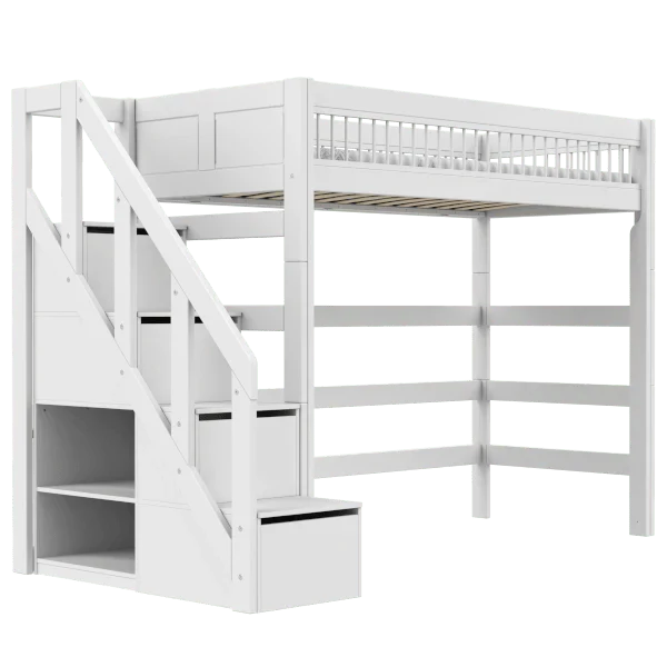 LIFETIME Kidsrooms Breeze højseng med trappe 90 x 200 cm