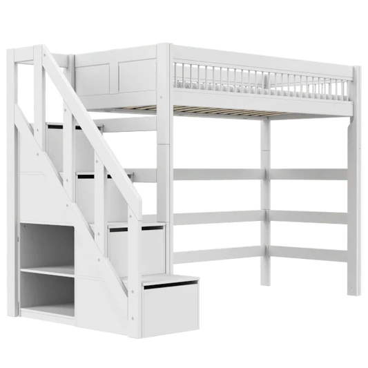 LIFETIME Kidsrooms Breeze højseng med trappe 90 x 200 cm