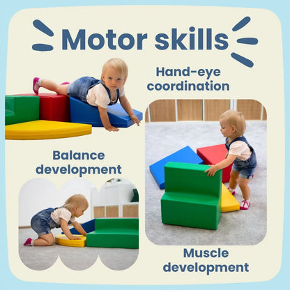 Soft Play 6 Foam Block Set - Light Pastel Explorer