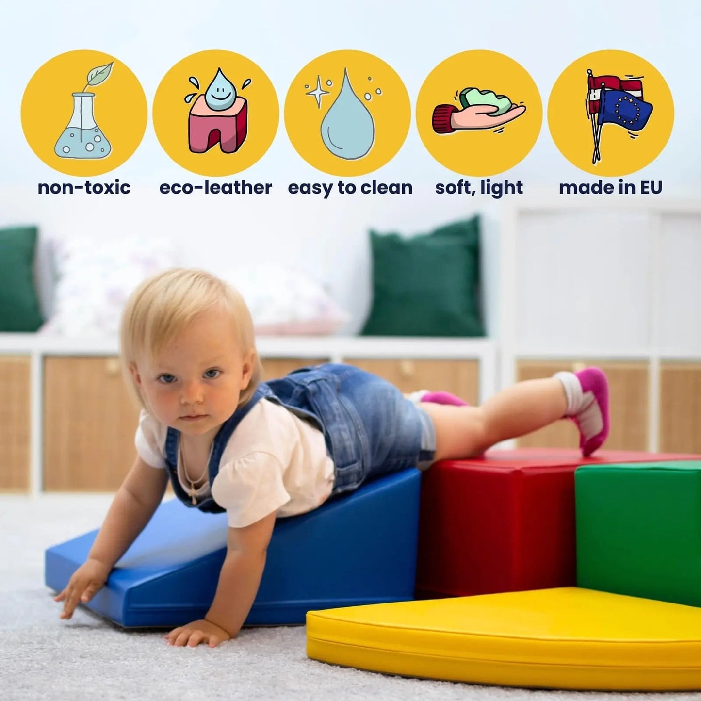 Safety and Comfort 5 Mat Set - Grey Beige