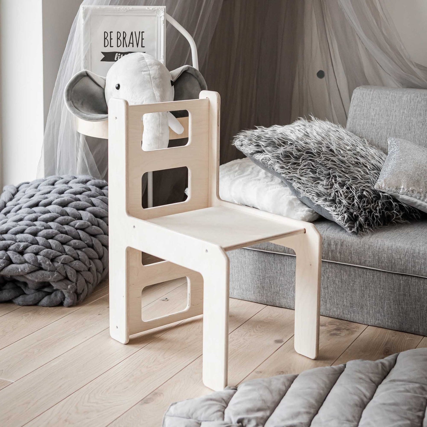 Klatrekube (2-i-1) med stol – aktivitetskube og bord