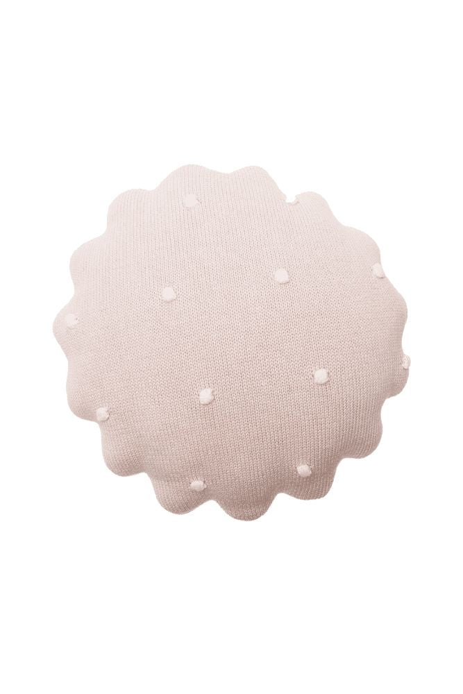 Lorena Canals rund strikket pude – Biscuit Pink