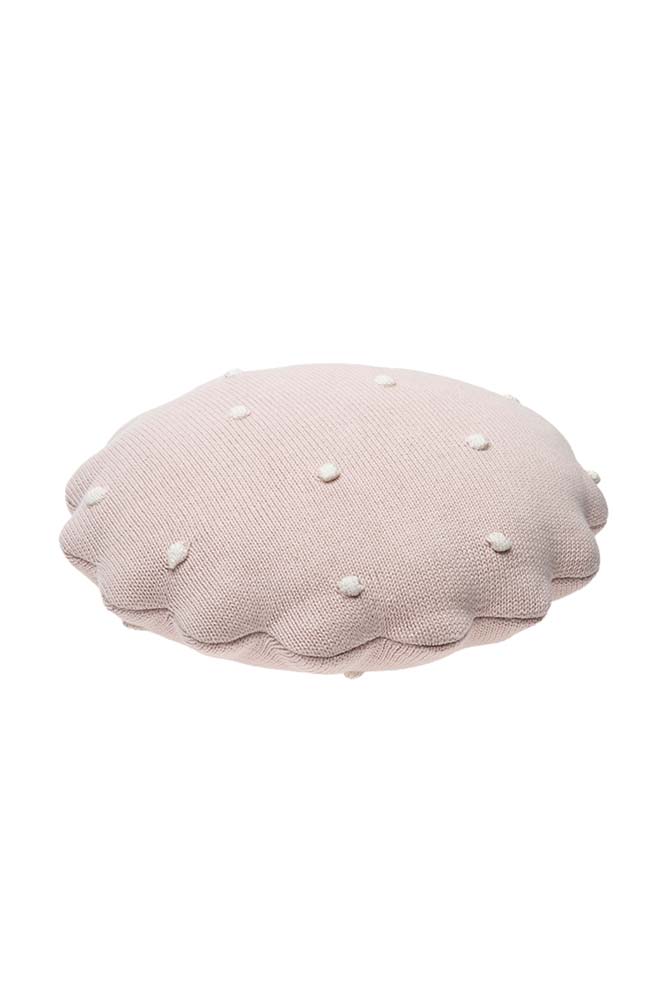Lorena Canals rund strikket pude – Biscuit Pink