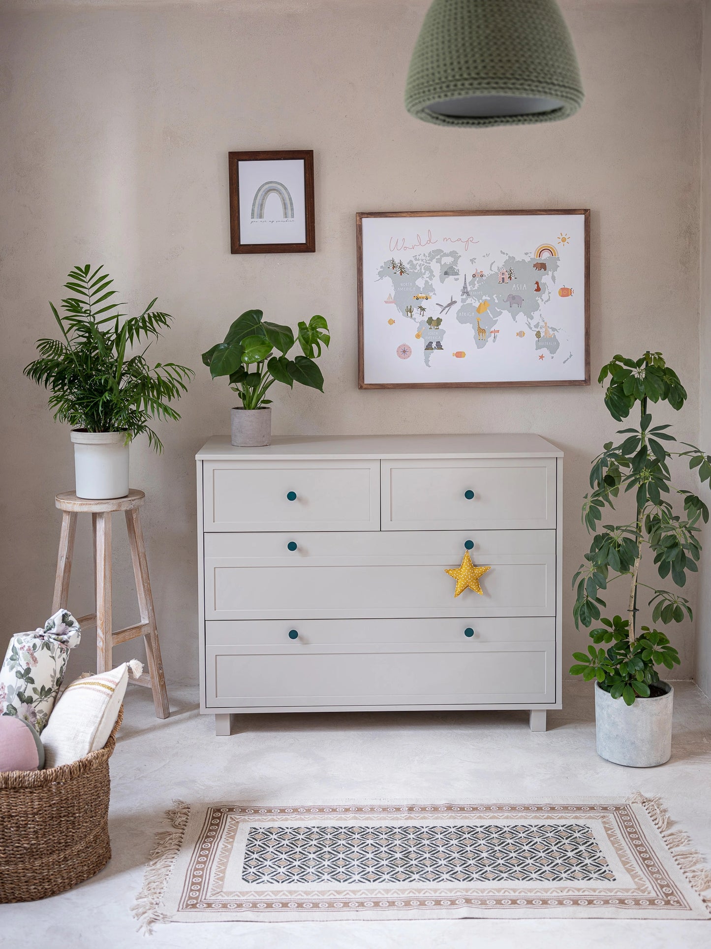 Wood Luck Design - Vintage - kommode med 3 skuffer – cashmere