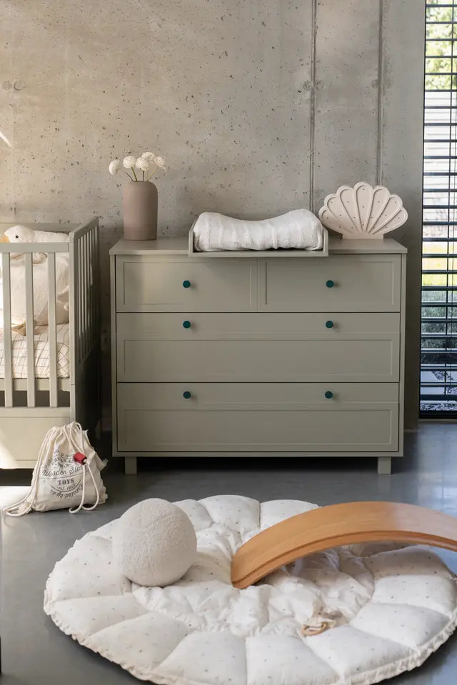 Wood Luck Design - Vintage - kommode med 3 skuffer – eucalyptus