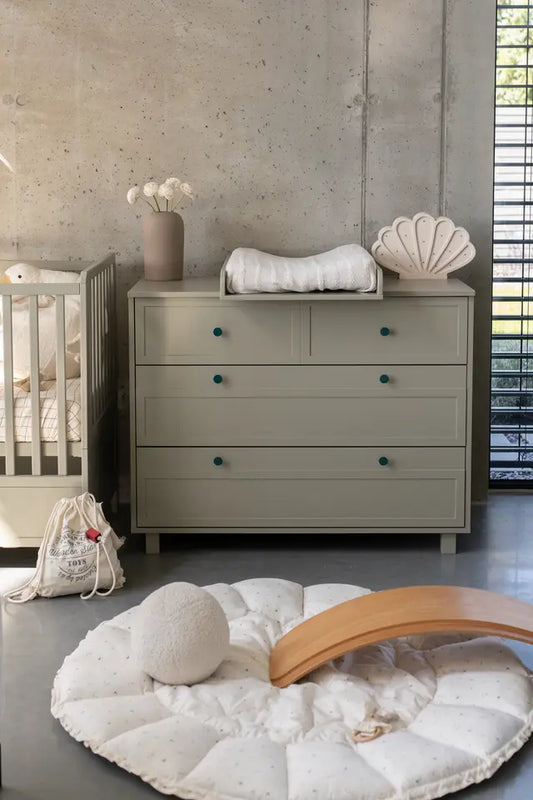 Wood Luck Design - Vintage - kommode med 3 skuffer – eucalyptus