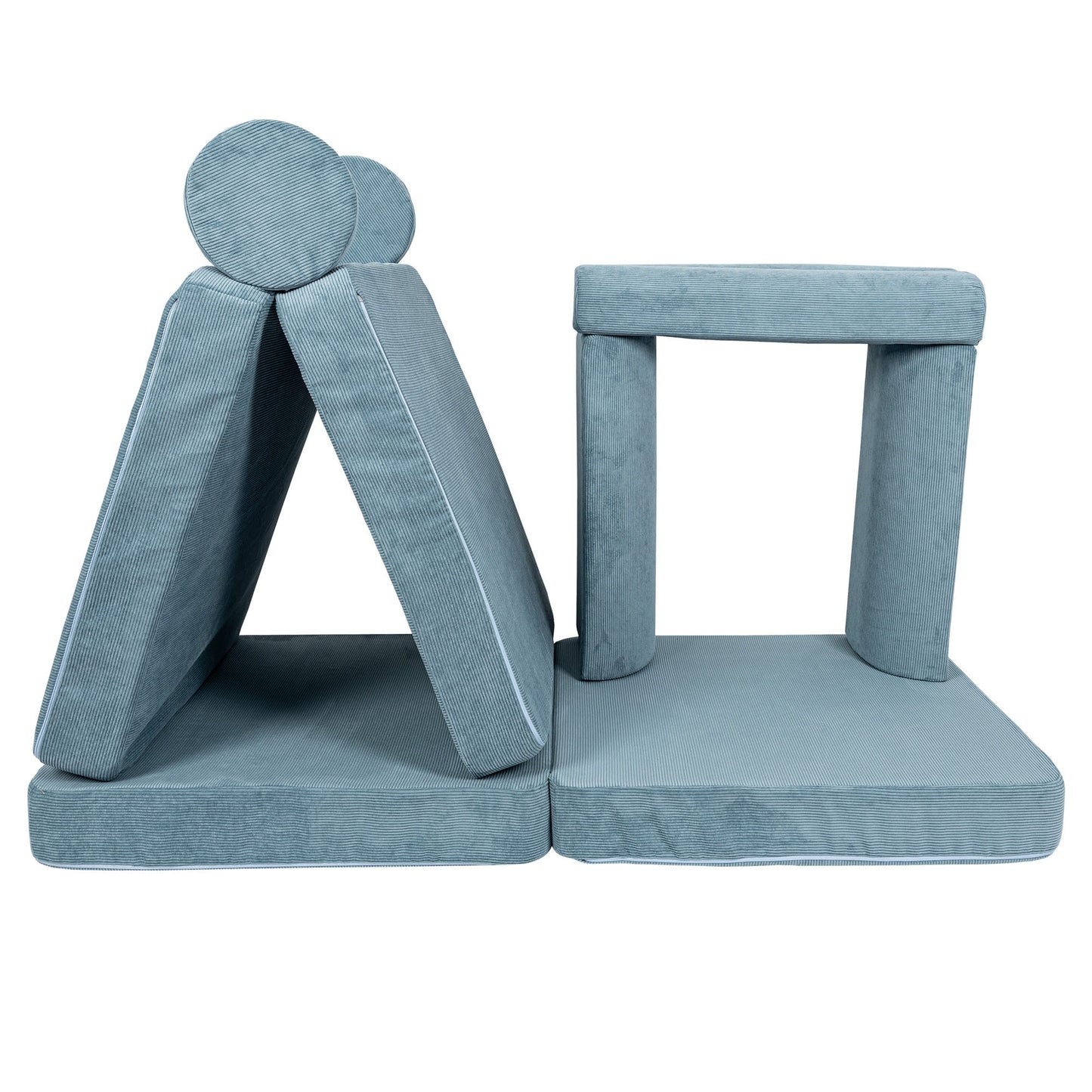 Meowbaby stor legesofa – Slimcord fløjl, turkis