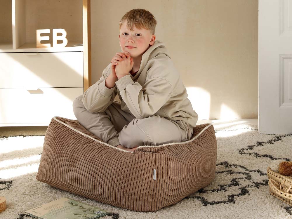 Shappy Kumo puf i fløjl – chocolate