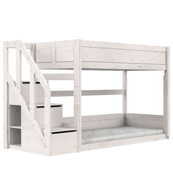 LIFETIME Kidsrooms Original lav køjeseng med trappe 90 x 200 cm