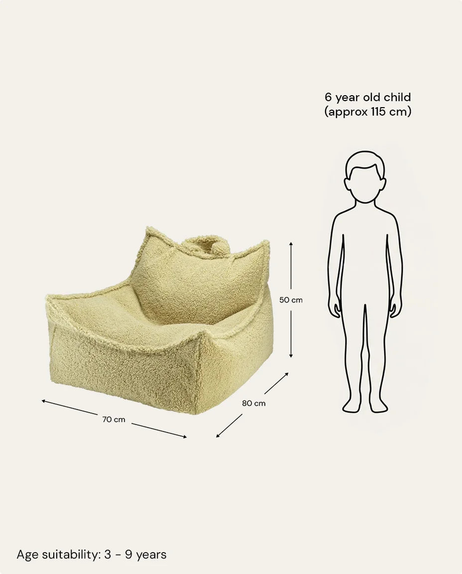Wigiwama sækkestol i teddy – Matcha