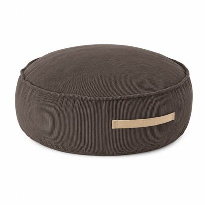 MeowBaby® Corduroy Pouf Round –  Taupe