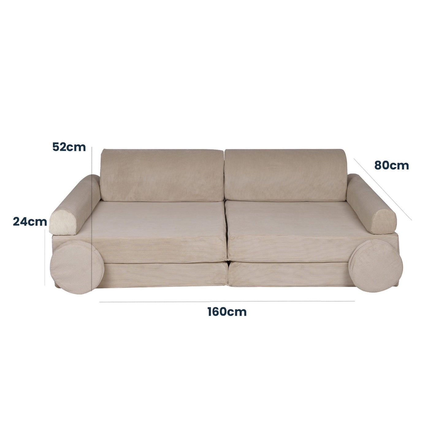 MeowBaby® Large Slimcord Premium Sofa - Lime