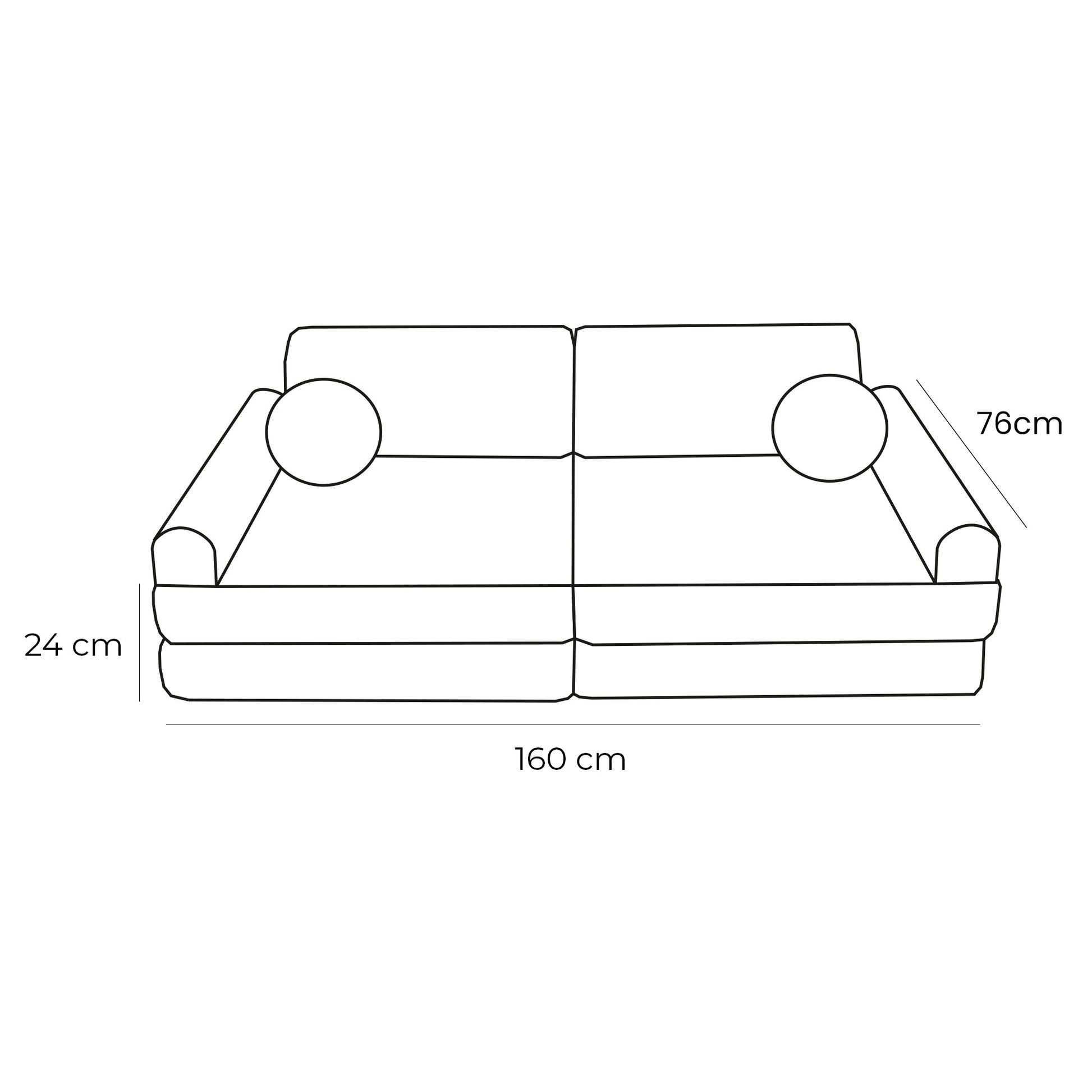 MeowBaby® Large Slimcord Premium Sofa - Lime