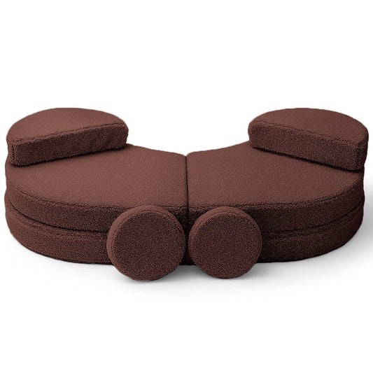 MeowBaby® Modular Sofa Coccolo for Kids – 6 Piece, Bearly Brown