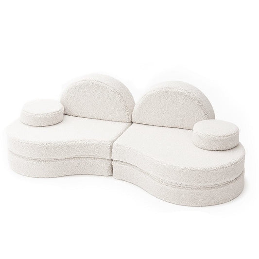 MeowBaby® Modular Sofa Coccolo for Kids – 6 Piece, Bearly Off-White