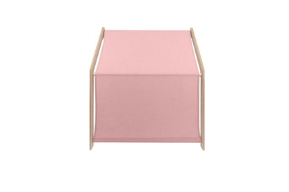 MeowBaby® Natural Wooden House for Kids - Pink Roof