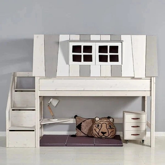 LIFETIME Kidsrooms Original My Hangout halvhøj husseng med trappe 90 x 200 cm