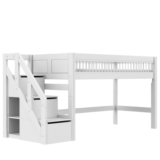 LIFETIME Kidsrooms Breeze halvhøj seng med trappe 90 x 200 cm