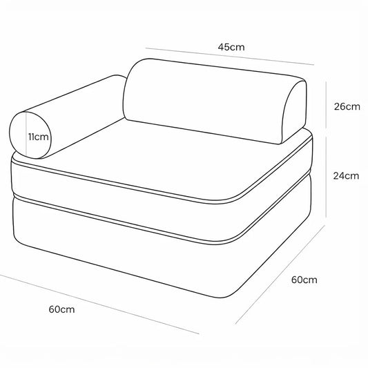 bees&blooms halv-sofa til børn – Giraffe