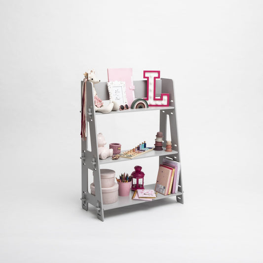 Sweet Home From Wood Montessori reol til legetøj – grå