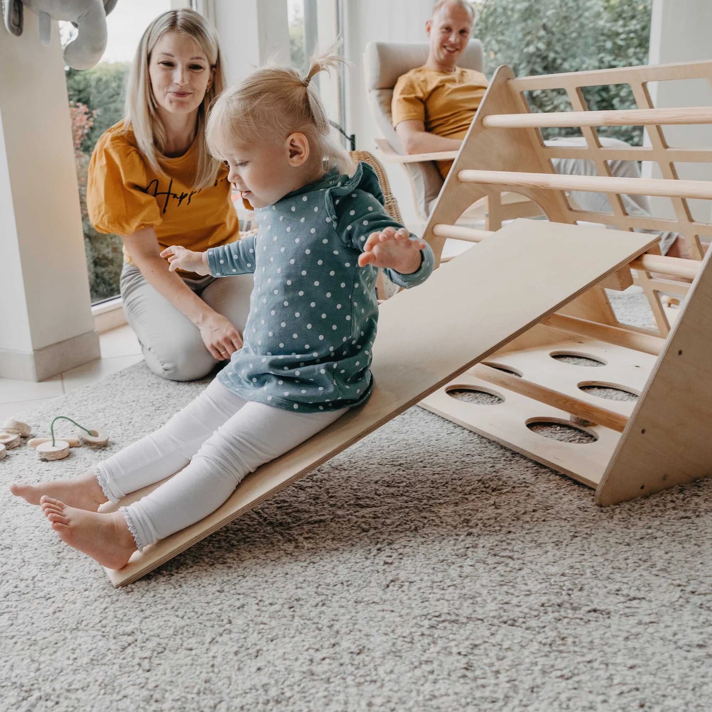 Montessori trekantet klatrestativ med rampe – 3 vinkler