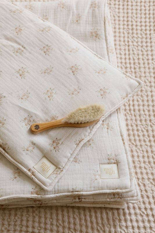 Muslin Baby Blanket + Pillow Set - Boho Flowers