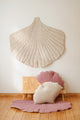 Organic Cotton and Velvet Ginkgo Leaf Playmat - Cream